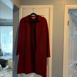 Elegant Red Longline Coat